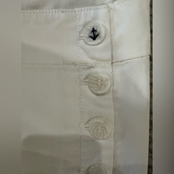 LOFT White Marisa Trouserswith Decorative Sailor Anchor Buttons, NWOT! - Picture 5 of 7